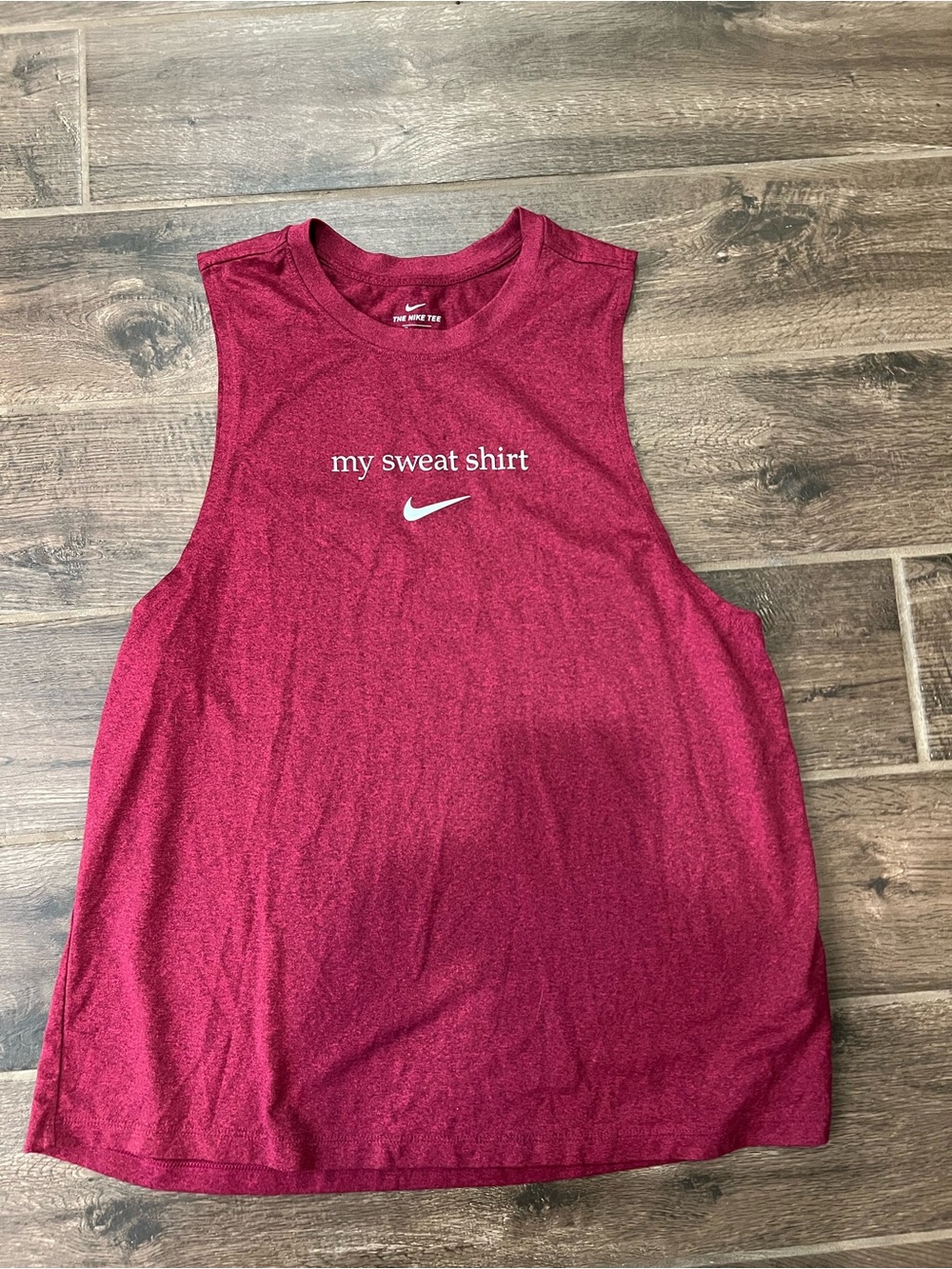 Nike Women's size L Burgundy Muscle Tank with White Logo